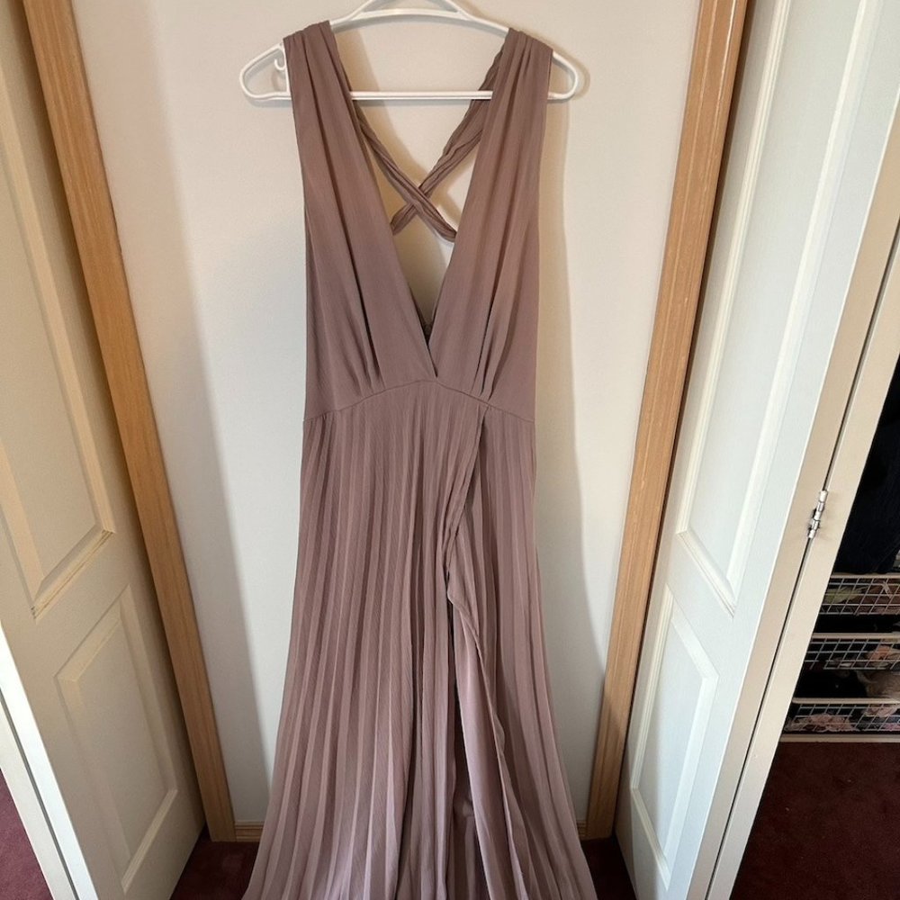 ASOS Dusty Pink Crisscross Prom Dress